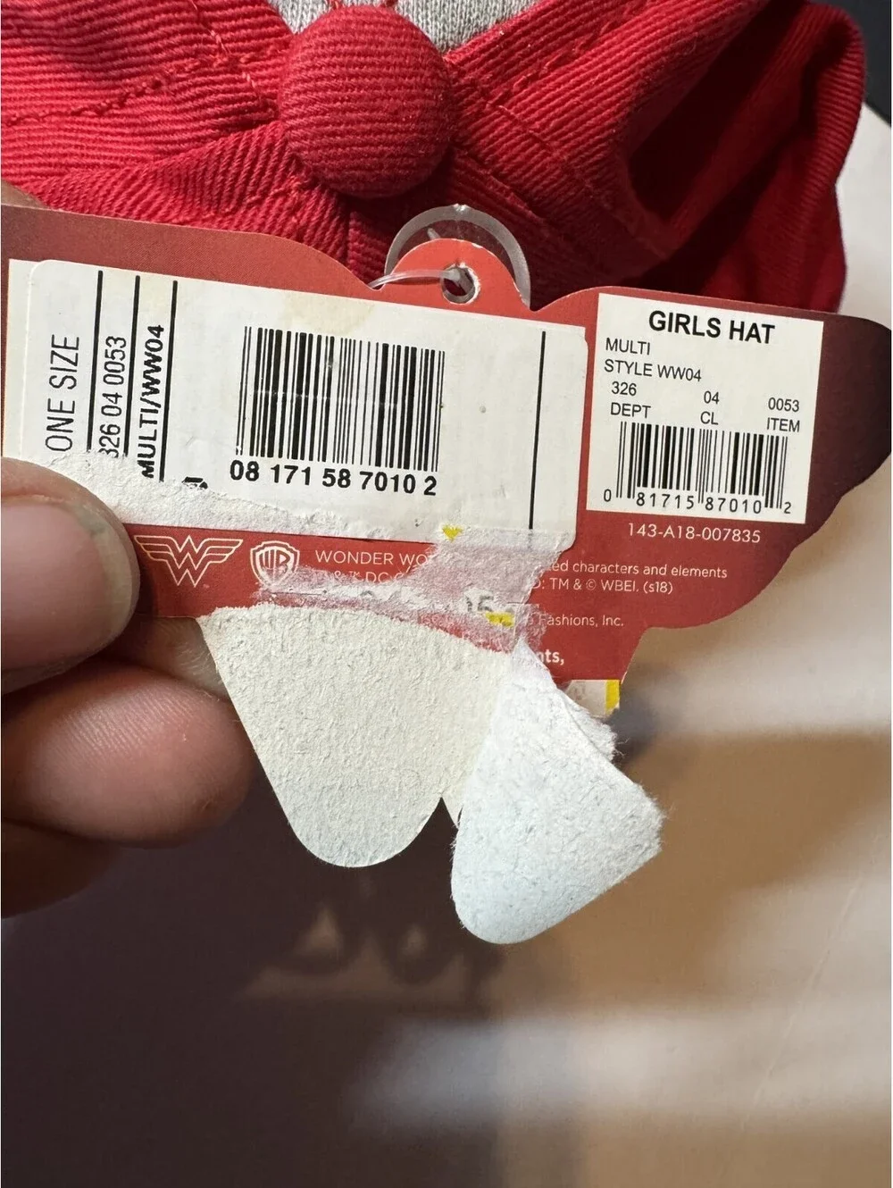 Wonder Woman Cap Hat Girls Snapback Red 100% Cotton New with Tags